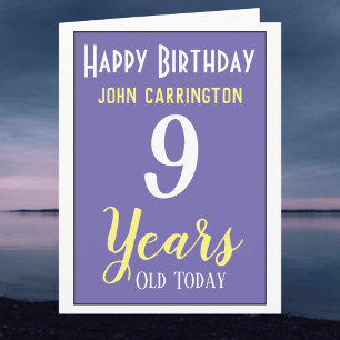 Grattis på födelsedagen med Namn och 9 års ålder Kort
