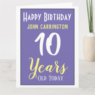 Grattis på födelsedagen med Namn och ålder 10 års Kort
