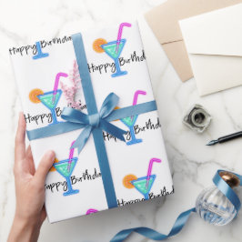 Grattis på födelsedagen med Neon Cocktail Presentpapper