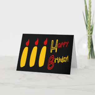 Grattis på födelsedagen med tre lyktljus, RBY Kort