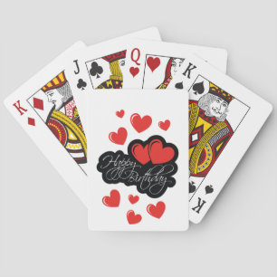 Grattis på födelsedagen med två röda hjärtor casinokort