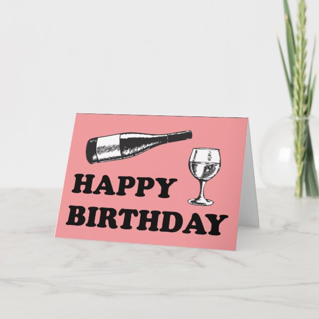 Grattis på födelsedagen med Vin Kort (Framsida)