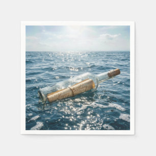 Grattis på födelsedagen Meddelande i en flaska Pappersservett