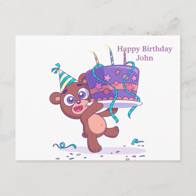 Grattis på födelsedagen meddelande vykort (Framsida)