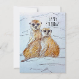 Grattis på födelsedagen Meerkat Wildlife Djur Vykort