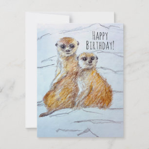 Grattis på födelsedagen Meerkat Wildlife Djur Vykort