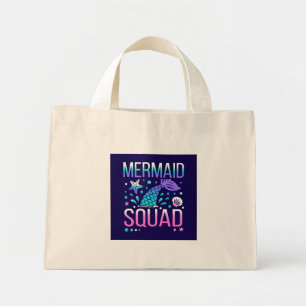 Grattis på födelsedagen Mermaid Squad Havsfest Des Mini Tygkasse