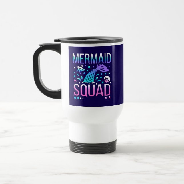 Grattis på födelsedagen Mermaid Squad Havsfest Des Resemugg (Vänster)