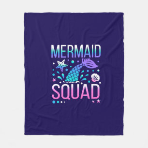 Grattis på födelsedagen Mermaid Squad Ocean Party Fleecefilt
