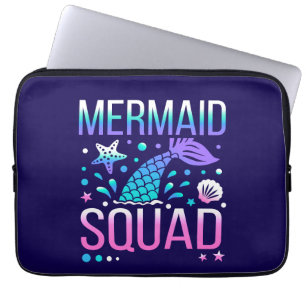 Grattis på födelsedagen Mermaid Squad Ocean Party Laptop Fodral