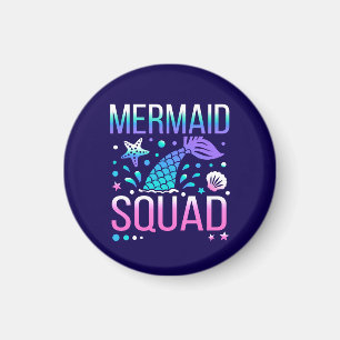 Grattis på födelsedagen Mermaid Squad Ocean Party Magnet