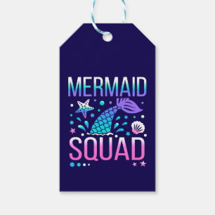 Grattis på födelsedagen Mermaid Squad Ocean Party Presentetikett