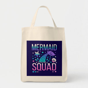 Grattis på födelsedagen Mermaid Squad Ocean Party Tygkasse