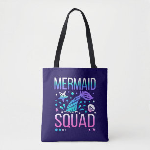 Grattis på födelsedagen Mermaid Squad Ocean Party Tygkasse