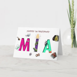 Grattis på födelsedagen Mia-kort Kort