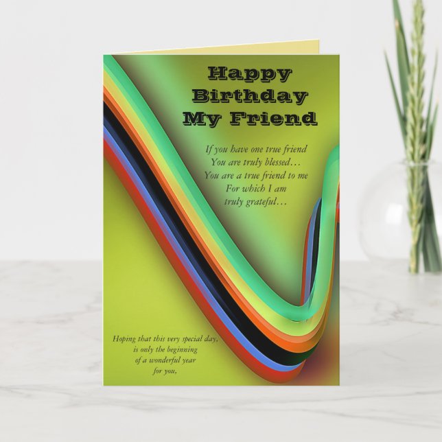 Grattis på födelsedagen Min vän Kort (Framsida)