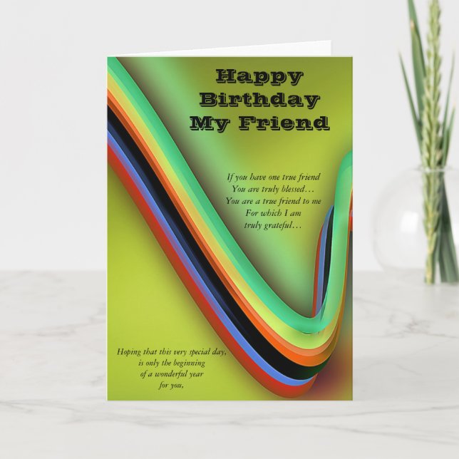 Grattis på födelsedagen Min vän Kort (Framsida)