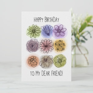 Grattis på födelsedagen Mina kära Friend Watercolo