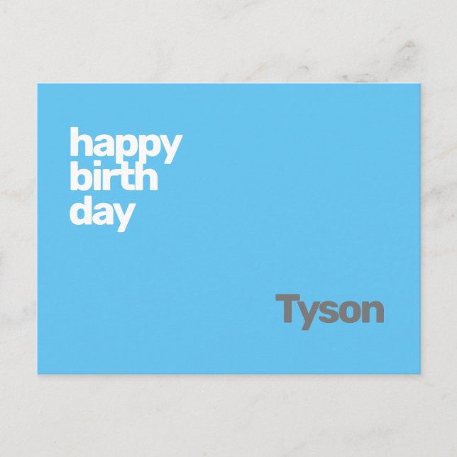 grattis på födelsedagen minimal enkel modern  vykort (Framsida)