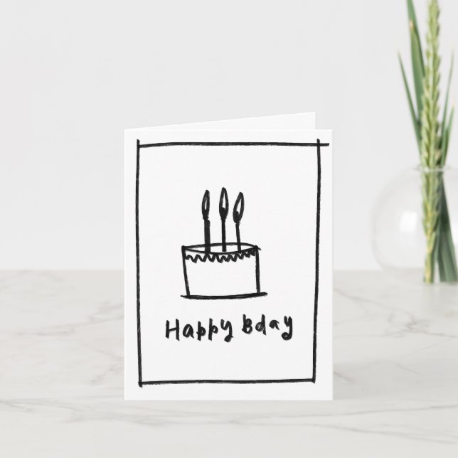 Grattis på födelsedagen - Minimal - Vikbart gratul Kort (Framsida)