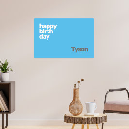 grattis på födelsedagen minimala enkla ANPASSNINGS Poster