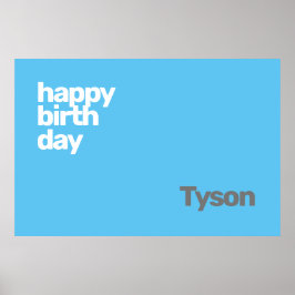 grattis på födelsedagen minimala enkla ANPASSNINGS Poster