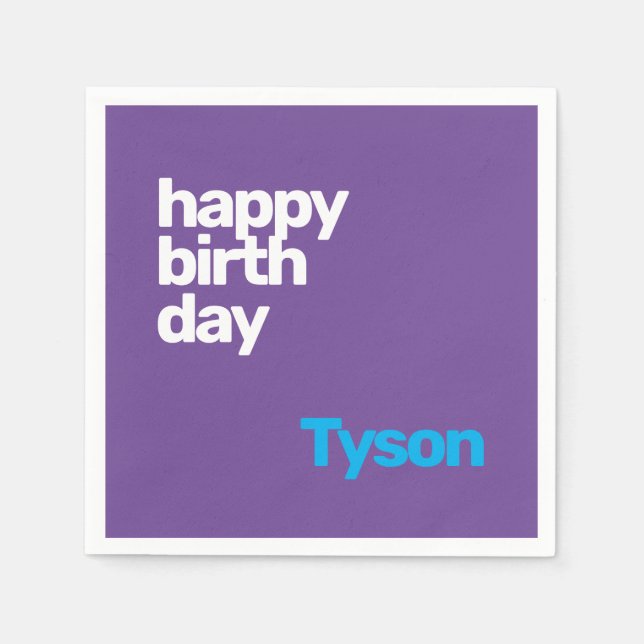 Grattis på födelsedagen minimala, moderna party pappersservett (Framsidan)