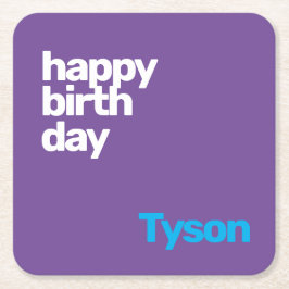 Grattis på födelsedagen minimala, moderna party underlägg papper kvadrat