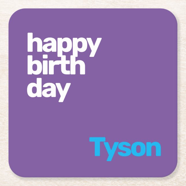 Grattis på födelsedagen minimala, moderna party underlägg papper kvadrat (Framsidan)