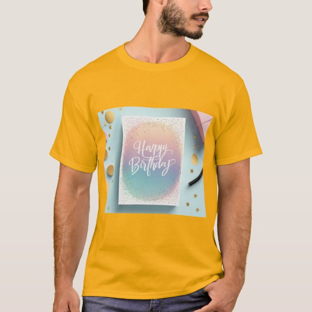 Grattis på födelsedagen Minimalist Chic Style T Shirt (Framsida)