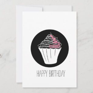 Grattis på födelsedagen Minimalistisk Cupcake-klot Kort