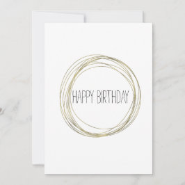 Grattis på födelsedagen minimalistisk svart och vi kort