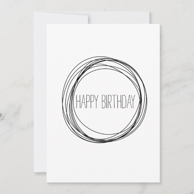 Grattis på födelsedagen minimalistisk svart och vi kort (Framsida)