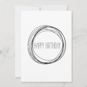 Grattis på födelsedagen minimalistisk svart och vi kort