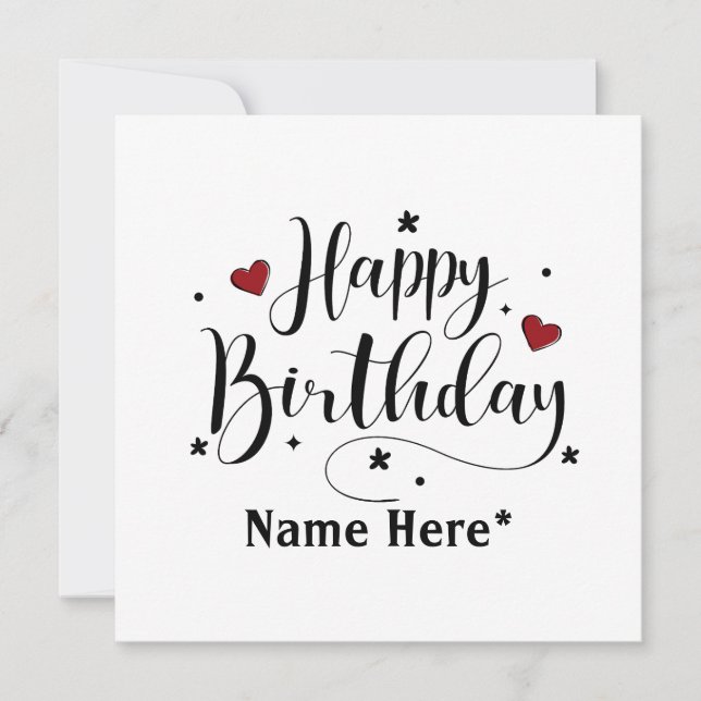 Grattis på födelsedagen-minimalistisk typografi, k (Framsida)