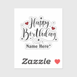 Grattis på födelsedagen-minimalistisk typografi, k klistermärken