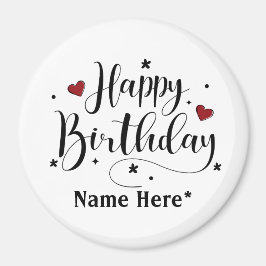 Grattis på födelsedagen-minimalistisk typografi, k magnet