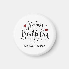 Grattis på födelsedagen-minimalistisk typografi, k magnet