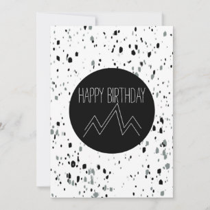 Grattis på födelsedagen Minimalistiskt svart och v Kort