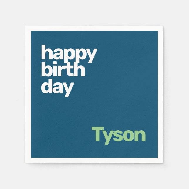 grattis på födelsedagen: Minsta anpassningsbar, mo Pappersservett (Framsidan)