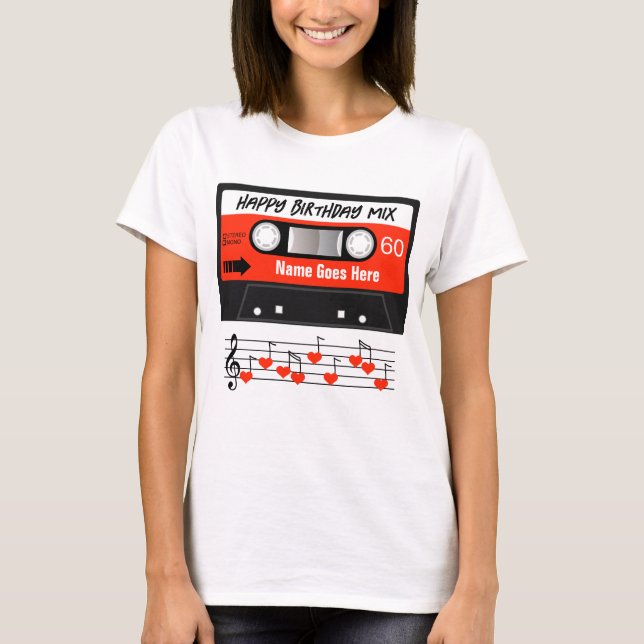 Grattis på födelsedagen Mixtape Red Cassette har a T Shirt (Framsida)
