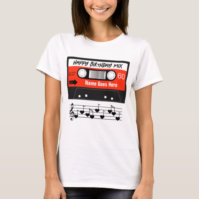 Grattis på födelsedagen Mixtape Red Cassette har a T Shirt (Framsida)