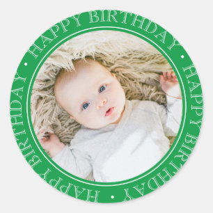 Grattis på födelsedagen Modern Enkel Elegant Anpas Runt Klistermärke