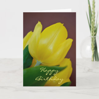 Grattis på födelsedagen Modern Gult Tulip Flower Kort