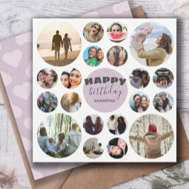 Grattis på födelsedagen Modern Rosa 20 Fotokollage Kort