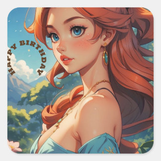 Grattis på födelsedagen Modern Simple Fyrkantigt Klistermärke