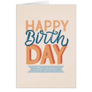 Grattis på födelsedagen. Modern typografi och brev Hälsningskort