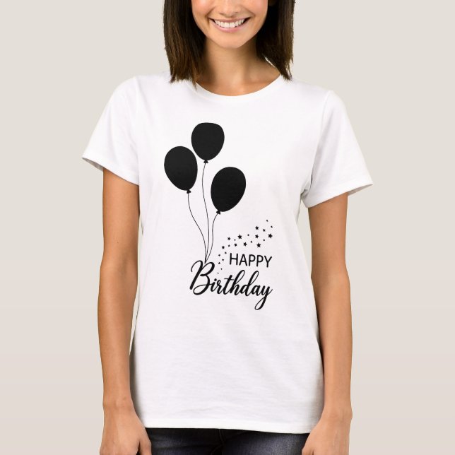 Grattis på födelsedagen Modern typografi Stilig fö T Shirt (Framsida)