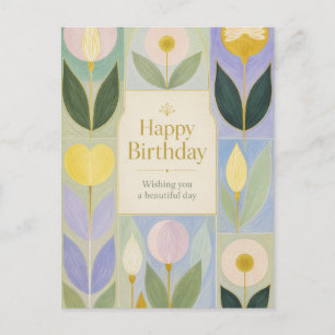 Grattis på födelsedagen Moderna botaniska blommor Vykort