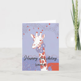 Grattis på födelsedagen moderna giraffe foldet kor tack kort